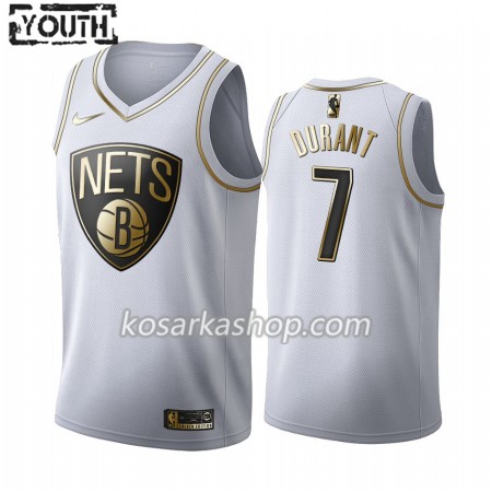 Dres Brooklyn Nets Kevin Durant 7 Nike 2019-20 Bijela Golden Edition Swingman - Dječji